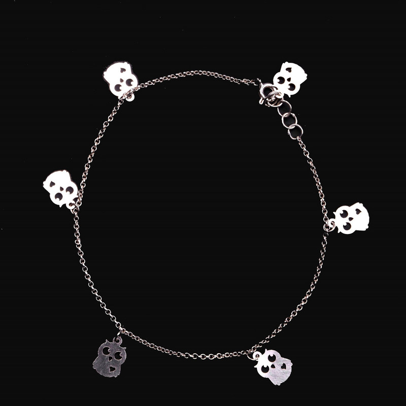 پابند نقره زنانه مدل جغد