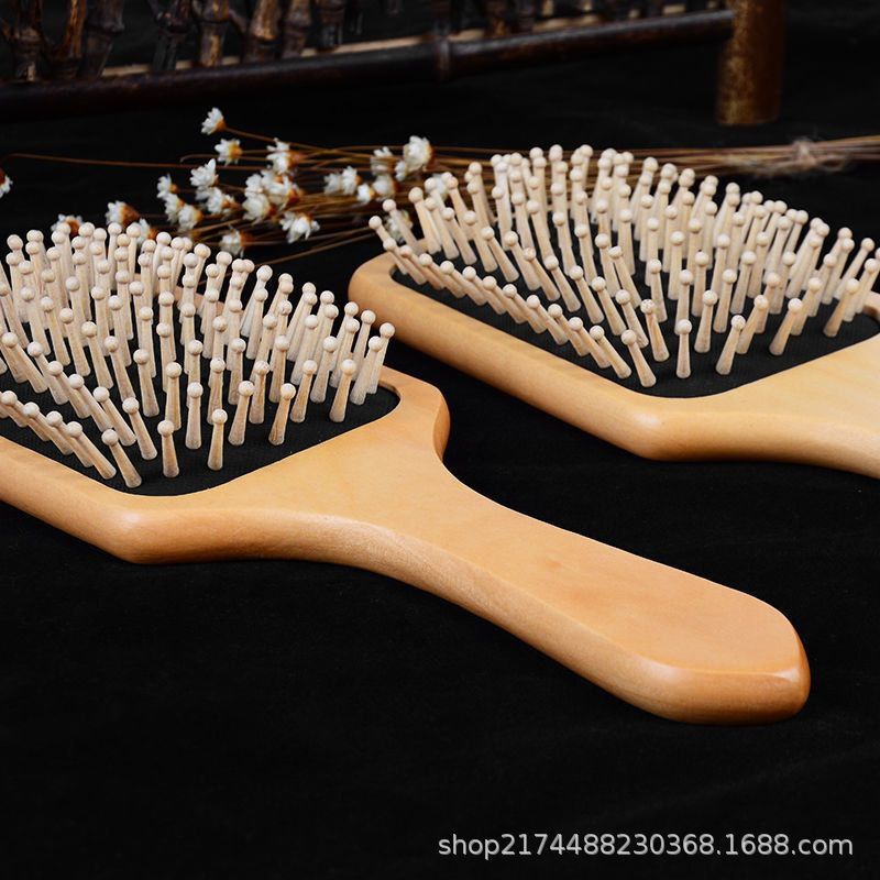برس مو مدل چوبی بامبو مستطیلی -  - 6