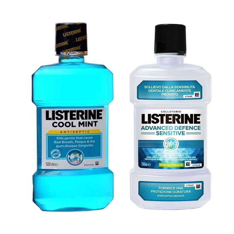 دهان شویه لیسترین مدل Sensitive - Cool Mint حجم 500 میلی لیتر بسته 2 عددی دهان شویه لیسترین مدل Sensitive - Cool Mint حجم 500 میلی لیتر بسته 2 عددی