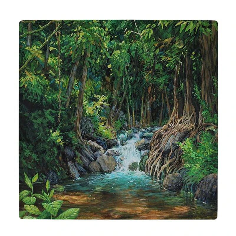 زیر لیوانی  طرح نقاشی رودخانه جنگلی کد    6087107_5168