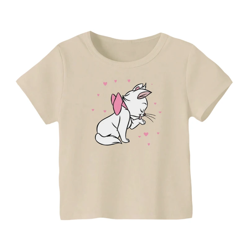 تی شرت آستین کوتاه بچگانه مدل گربه اشرافی کد ۳