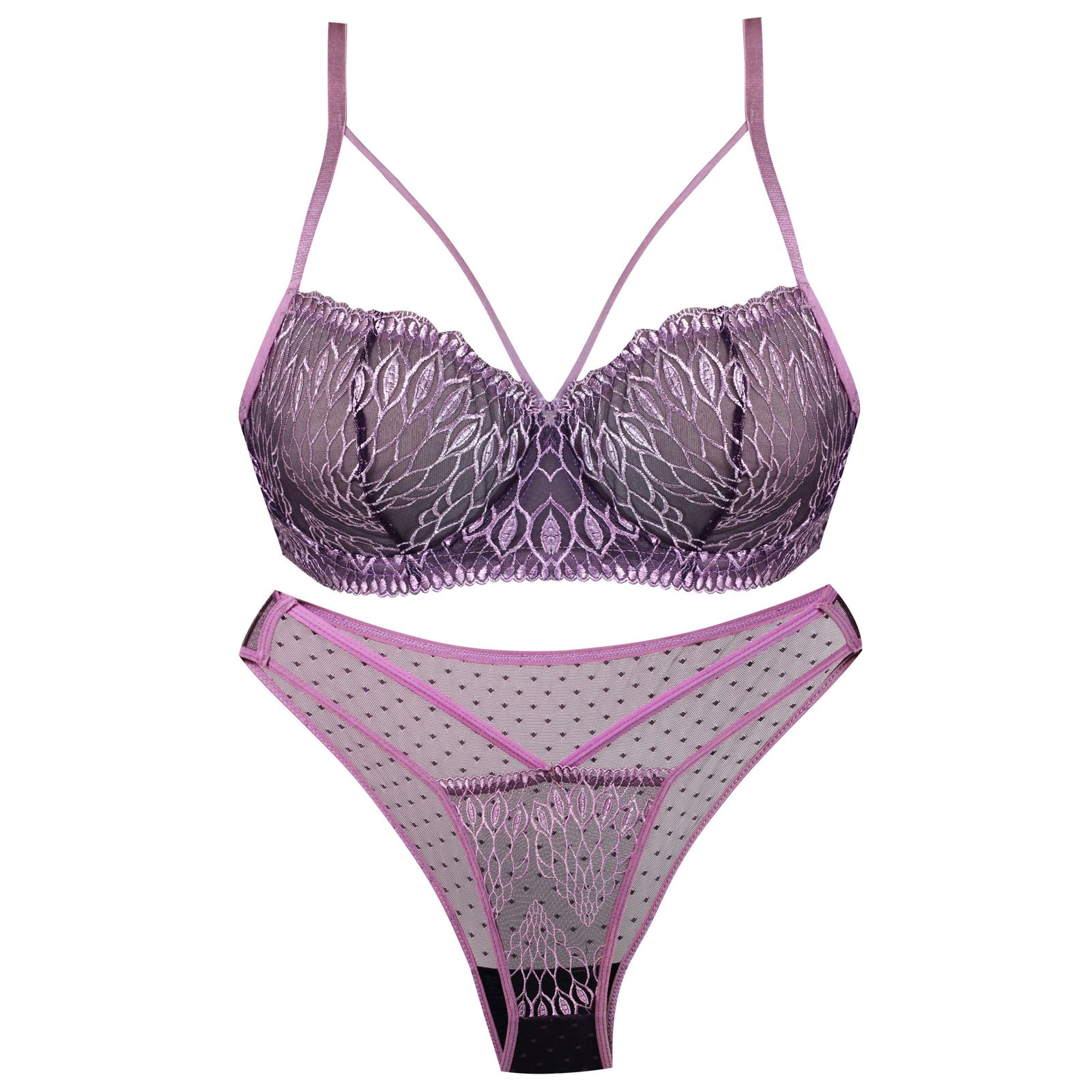 ست شورت و سوتین زنانه کارنا رز مدل فنردار کد 3380 رنگ بنفش