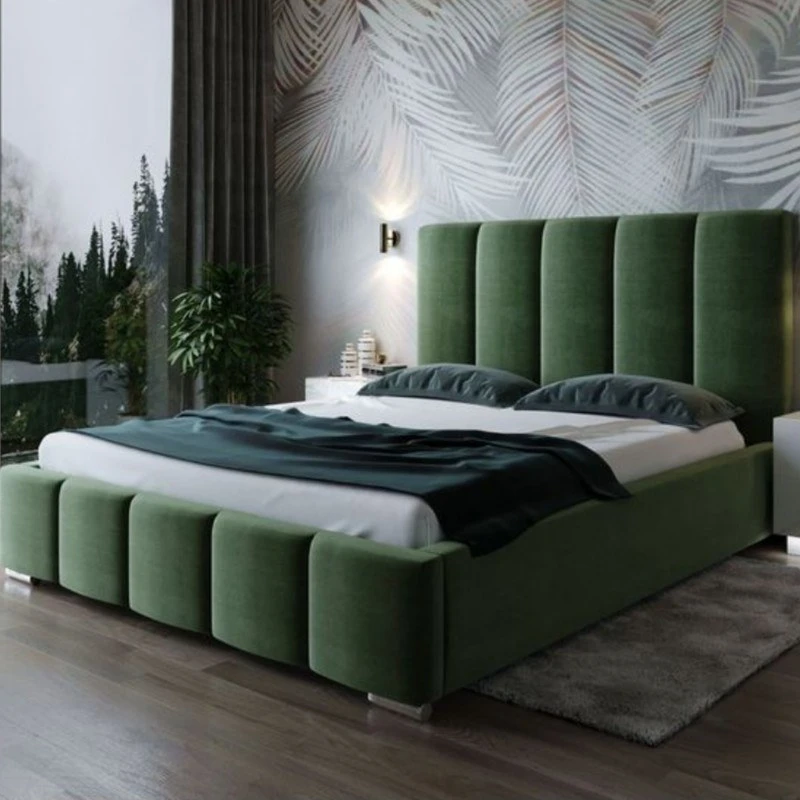 تخت‌خواب چوب دو نفره شاهان دکور مدل کاترین 140 سایز 147 * 200 سانتی‌متر