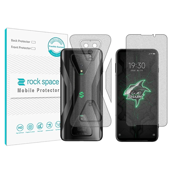 محافظ صفحه نمایش مات راک اسپیس مدل HyMTT مناسب برای گوشی موبایل شیائومی Black Shark 3 به همراه محافظ پشت گوشی
