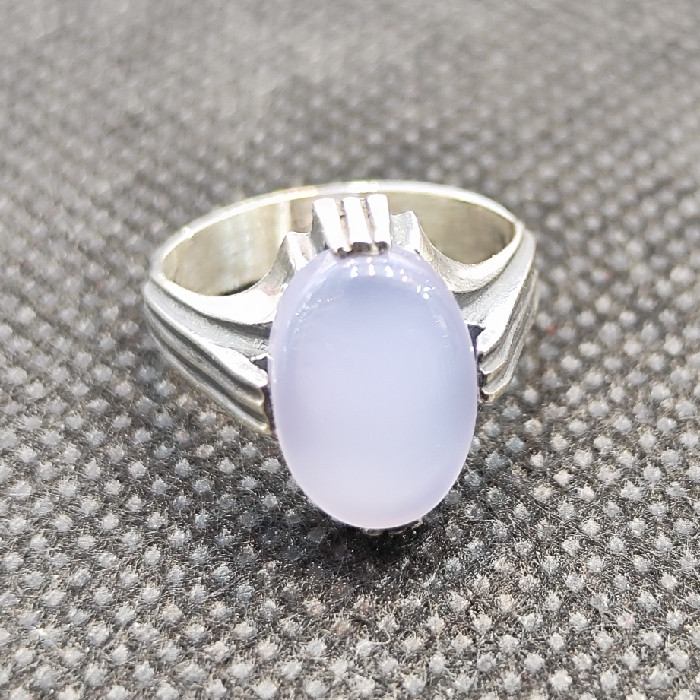 انگشتر نقره مردانه مدل سنگ عقیق کبود کد 13