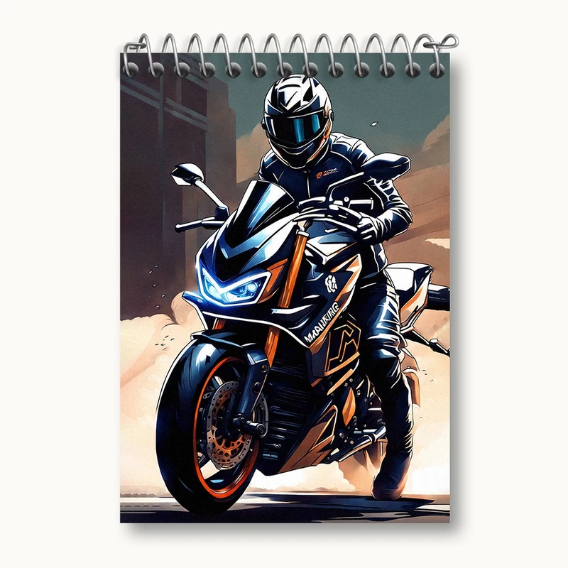 دفتر یادداشت 50 برگ خندالو مدل موتورسوار کد N1196