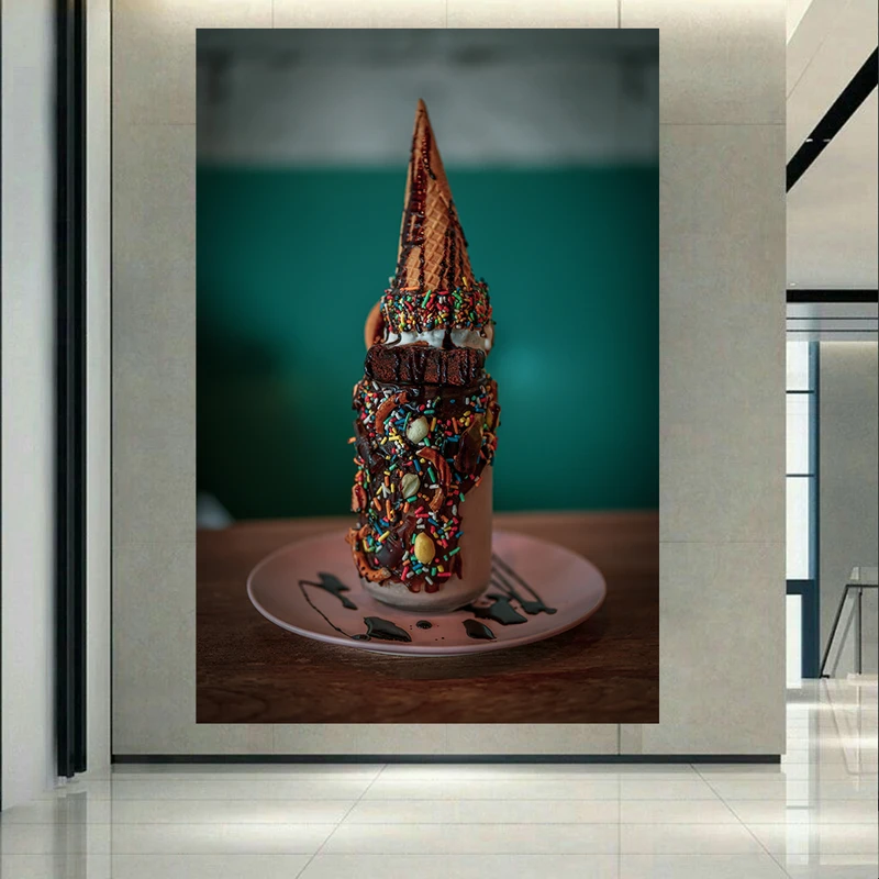 تابلو بوم طرح بستنی مدل دسر کاکائو کد AR30599