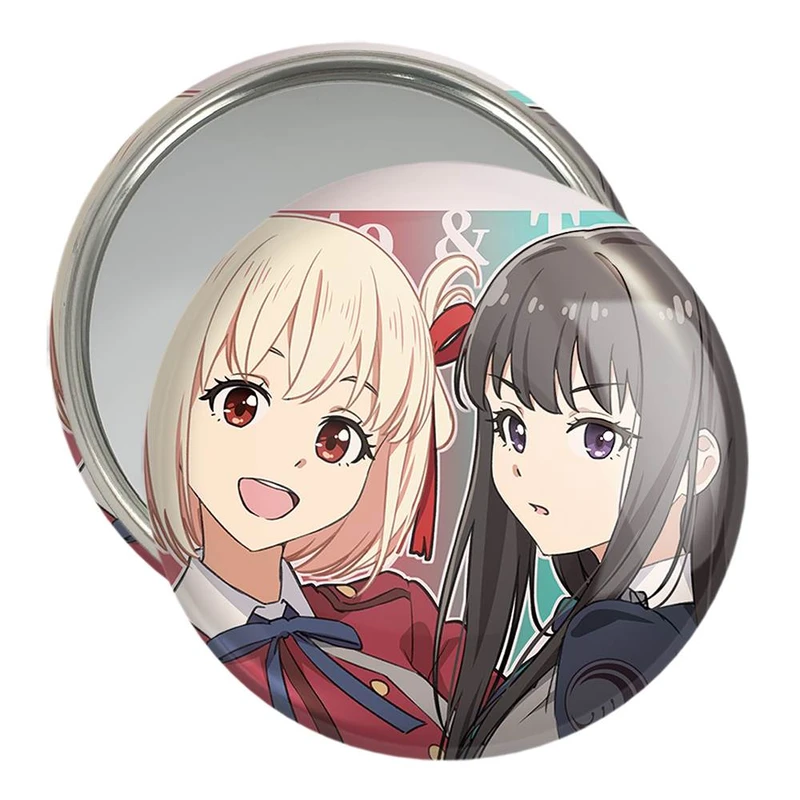 آینه جیبی خندالو مدل تاکینا و چیساتو انیمه لیکوریس ریکویل Lycoris Recoil  کد 23095