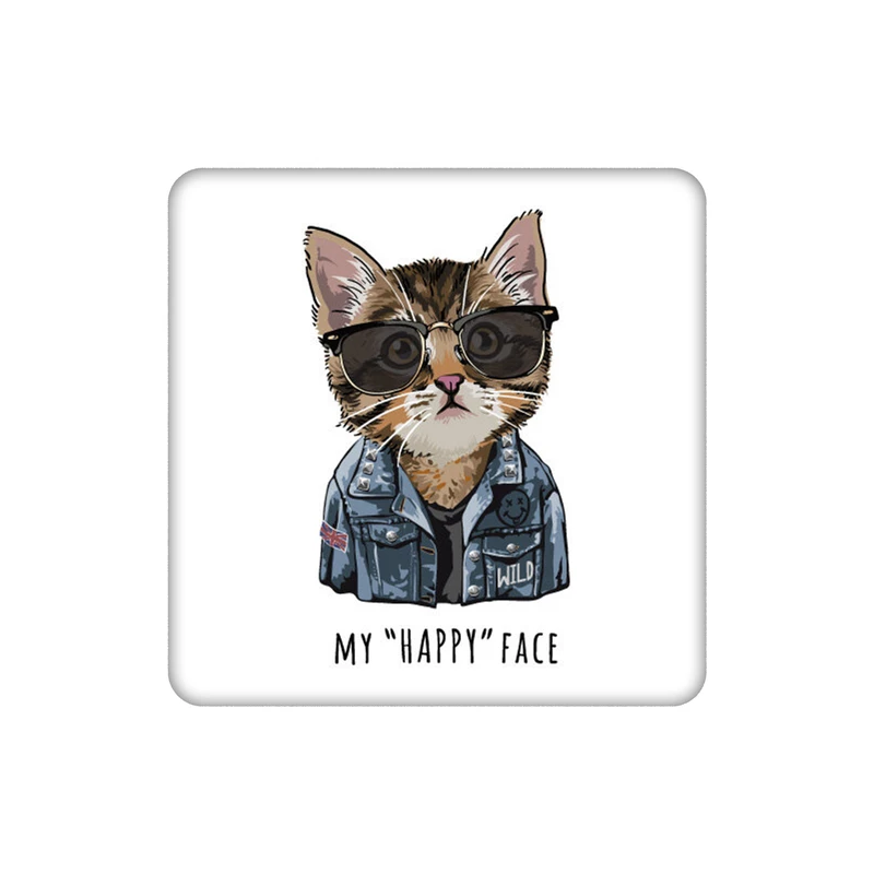 زیر لیوانی طرح گربه مدل my happy face کد    4971328