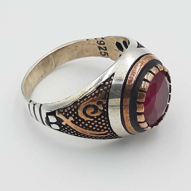 انگشتر نقره مردانه مدل اتمی کد 20536