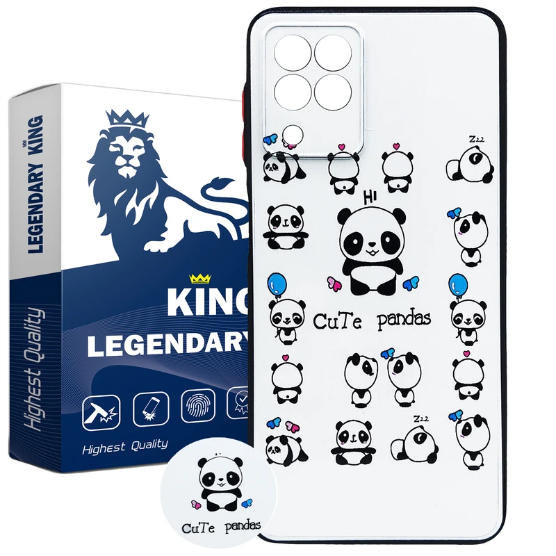 کاور لجندری کینگ مدل PANDA uv مناسب برای گوشی موبایل سامسونگ Galaxy A12 به همراه پایه نگهدارنده