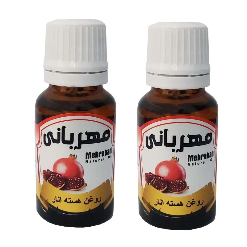 روغن بدن مهربانی مدل هسته انار کد 2-RBM-HA مناسب انواع پوست حجم 18 میلی لیتر بسته 2 عددی
