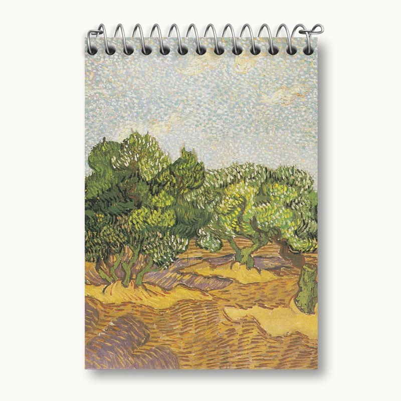 دفتر یادداشت 50 برگ خندالو مدل درختان زیتون ونسان ونگوگ (Van Gogh) کد 36801
