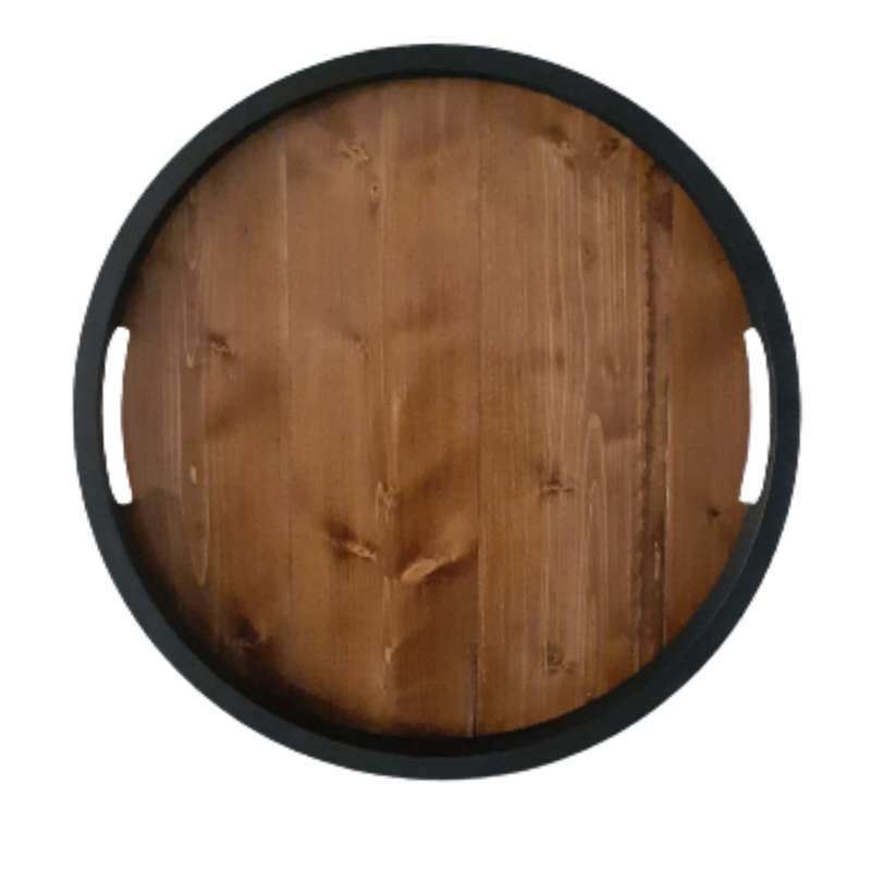 سینی مدل گرد طرح چوب کد 01