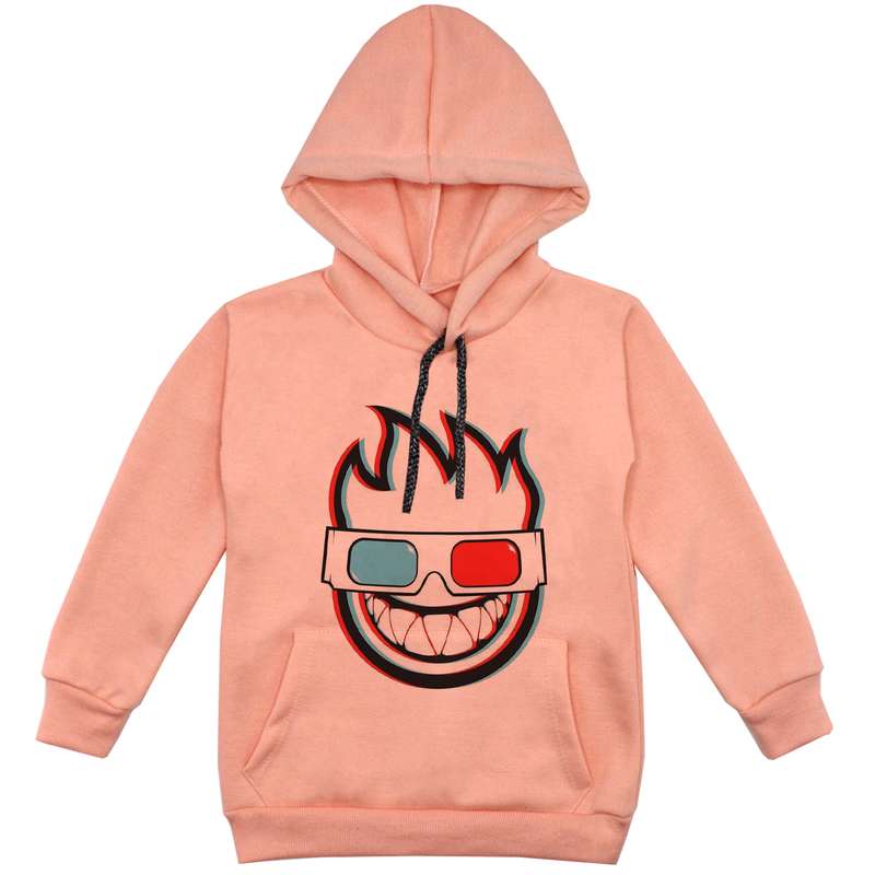 هودی پسرانه مدل آدمک F65 رنگ گلبهی