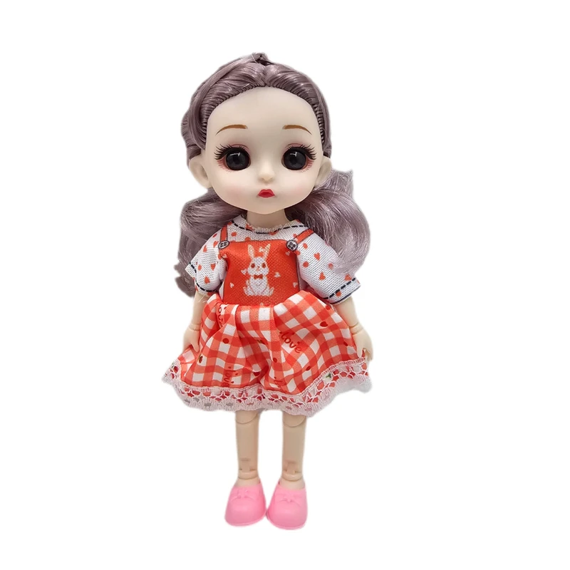 عروسک ناب سل مدل دختر چشم تیله ای مفصلی کد 007 ارتفاع 16 سانتی متر