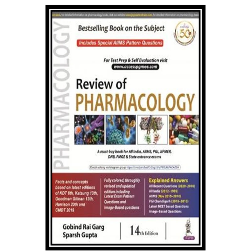 کتاب Review of Pharmacology اثر Dr. Gobind Rai Garg and Dr. Sparsh Gupta انتشارات مؤلفین طلایی
