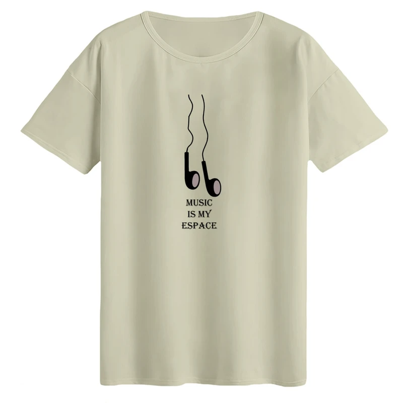 تی‌شرت لانگ آستین کوتاه زنانه مدل هندزفری کد۱