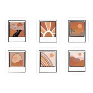 استیکر لپ تاپ و موبایل طرح فتو کارت مجموعه 6 عددی 