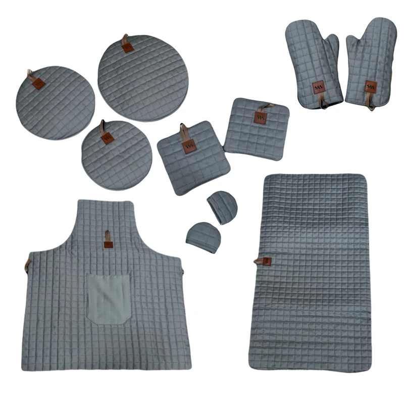 ست لوازم پارچه ای آشپزخانه 11 پارچه دبلیو اس مدل وافل