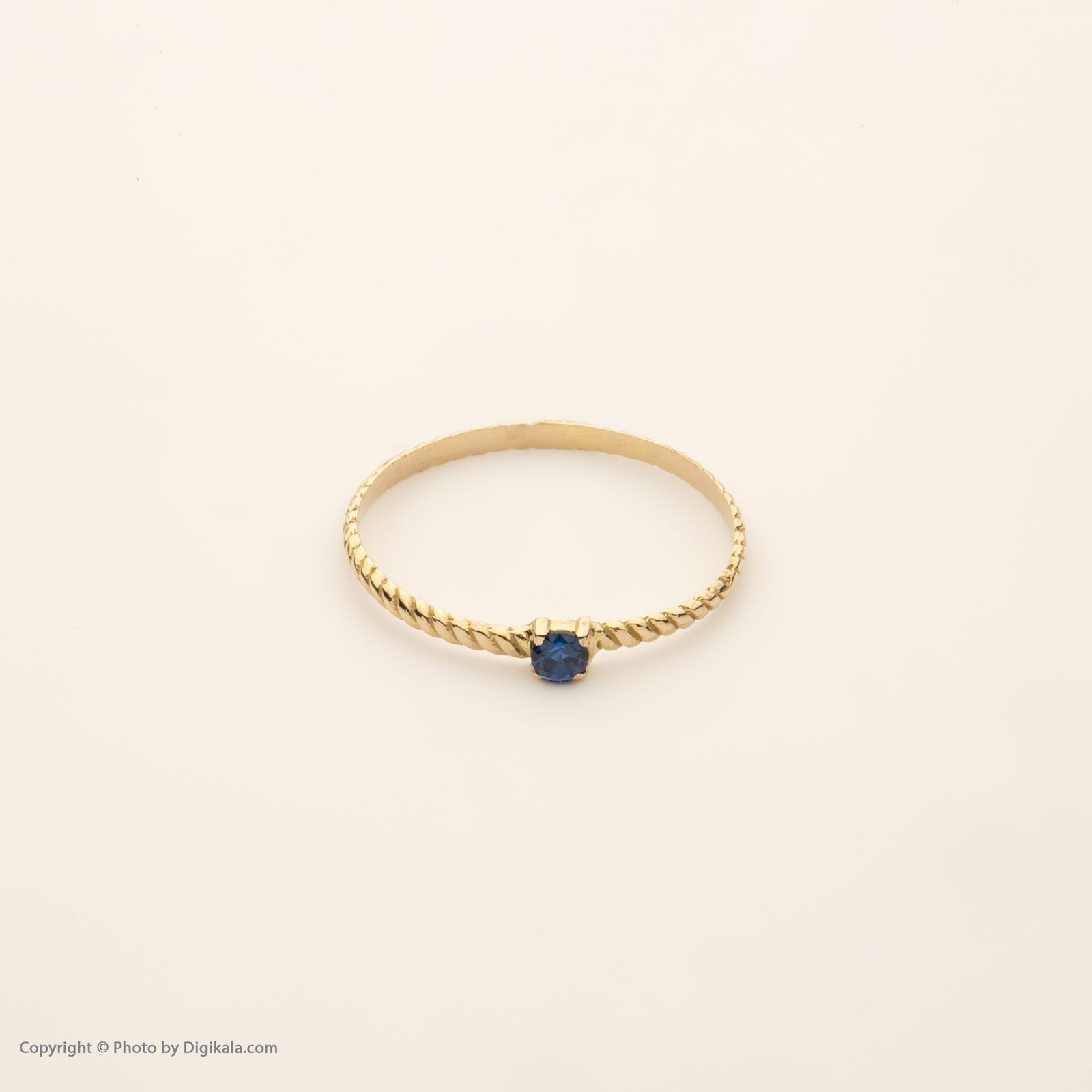 انگشتر طلا 18 عیار زنانه پرسته مدل پیچ تک نگین کد wr765 سایز 55 - - 4