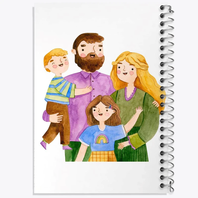 دفتر ژورنال نویسی 50 برگ خندالو مدل نقطه ای طرح خانواده شاد کد 29054