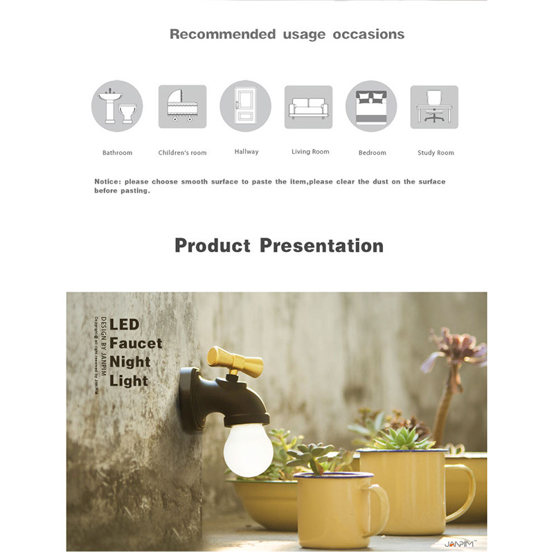 چراغ دیواری مدل Tap Lamp طرح شیر آب