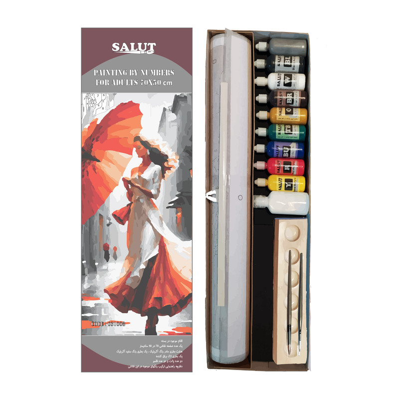 بسته رنگ آمیزی سالوت مدل آکرولیک کد 031008 مجموعه 18 عددی