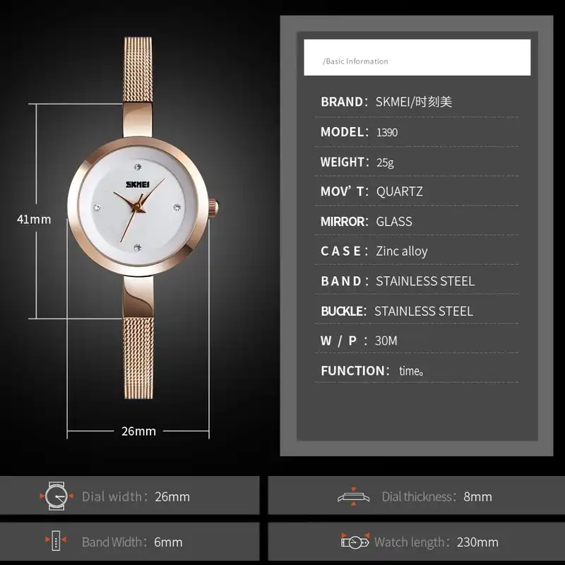 ساعت مچی عقربه ای زنانه اسکمی مدل 1390 GD