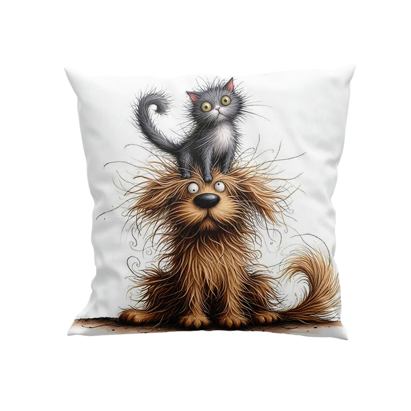 کوسن پاد آفرین مدل سگ و گربه کد DKK1190