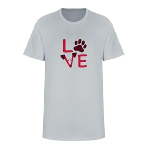 تی شرت آستین کوتاه مردانه مدل LOVE کد L266 رنگ طوسی