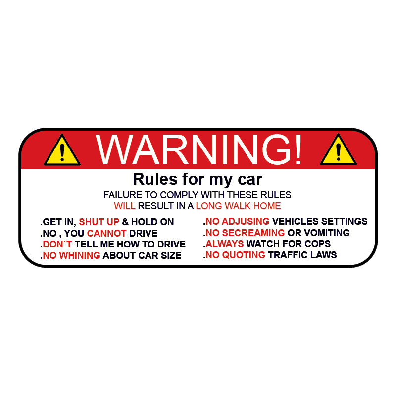 برچسب خودرو مدل warning کد 207