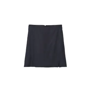 دامن زنانه کوی مدل چاکدار سوزان کد 627 رنگ زغالی