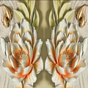 پوستر دیواری سه بعدی مدل گل برجسته گچی DRVF1121
