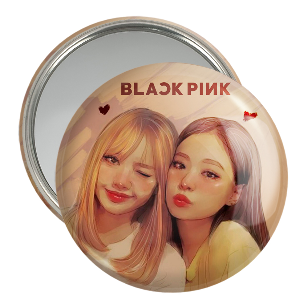 آینه جیبی خندالو مدل لیسا و جنی گروه بلک پینک Black Pink  کد 3123