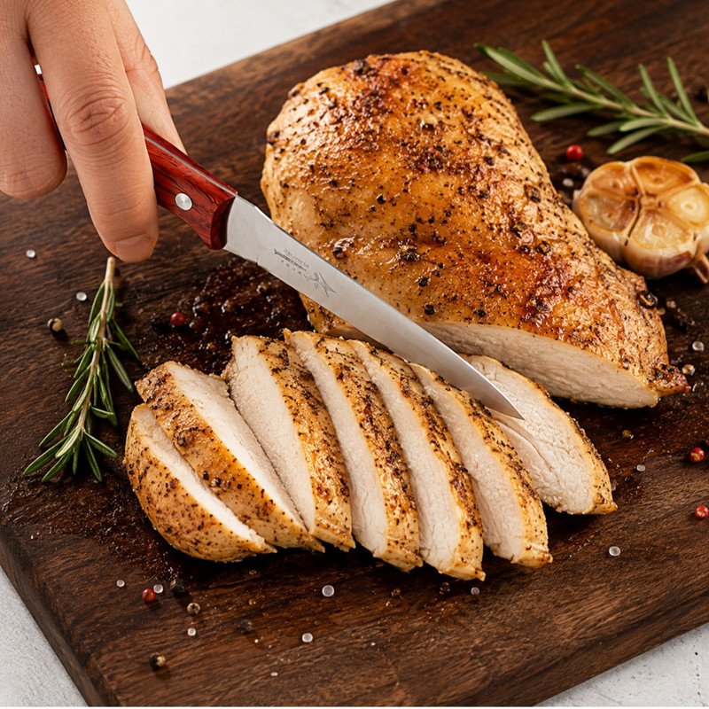سرویس چاقو آشپزخانه 6 پارچه با تیغه استیل و دسته باکالیت یالین مدل استیک خوری