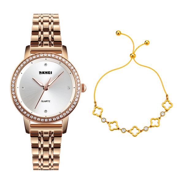 ساعت مچی عقربه‌ای کوارتز زنانه اسکمی مدل 1311RG به همراه دستبند