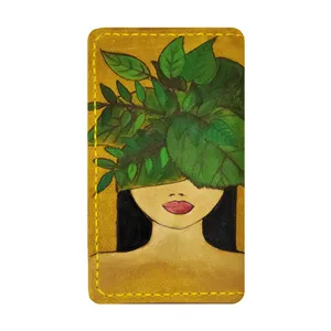  کیف پول چرمی مدل چاپ دستی کد 05