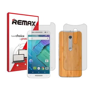 Remax HyGEL model transparent screen protector suitable for Motorola Moto X Style mobile phone along with the back of the phone