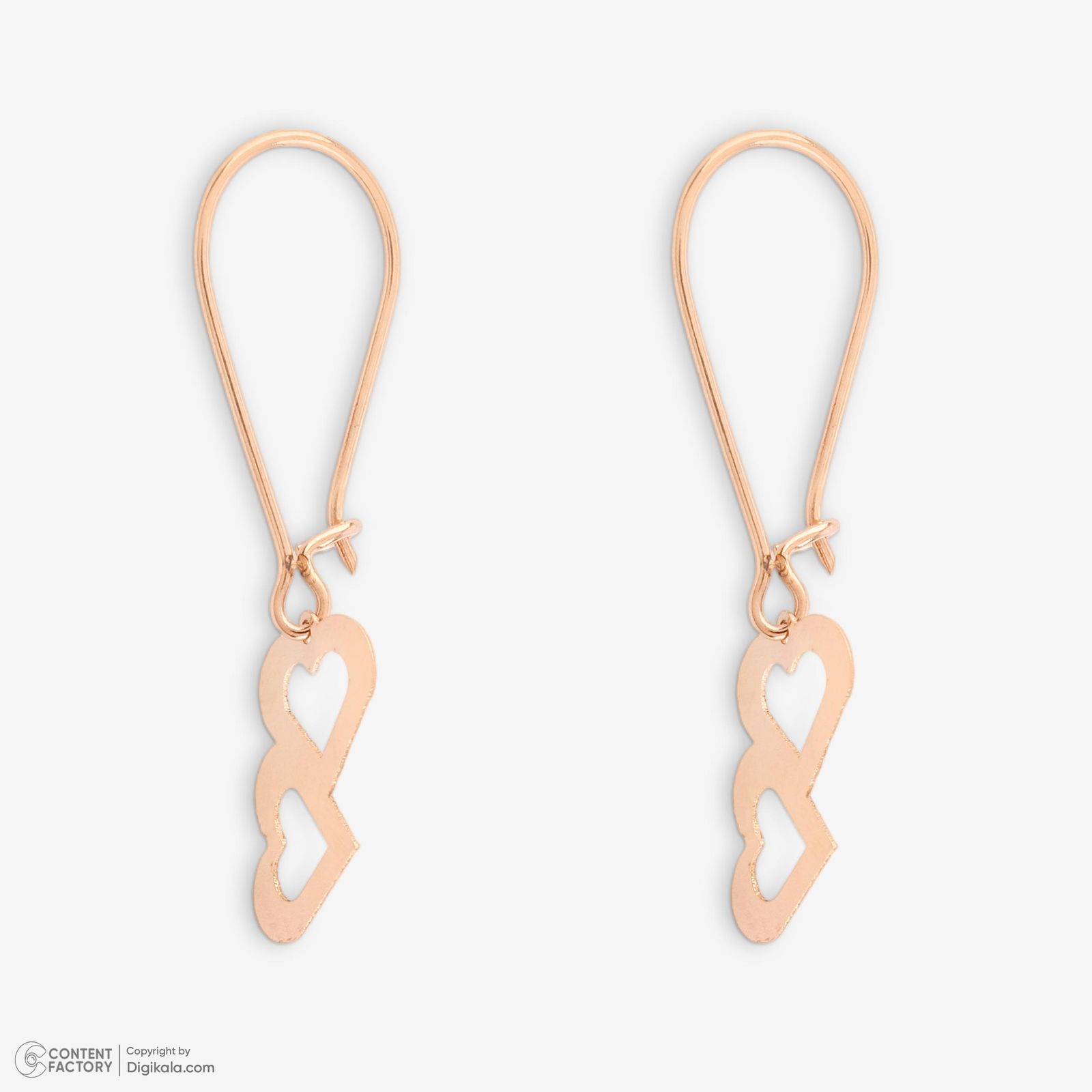 نیم ست طلا 18 عیار زنانه حافا گلد مدل قلب کد nim08 -  - 6