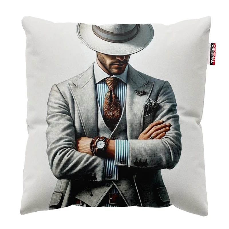 کوسن پاد آفرین مدل مرد خوشتیپ کد 7847 سایز 30*30 سانتی‌ متر