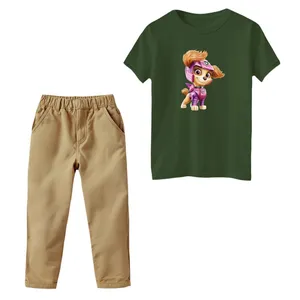 ست تی‌شرت و شلوار دخترانه مدل سگ نگهبان کد 10