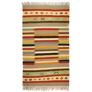 گلیم دستبافت سه ونیم متری مدل دکوراتیو 1410163