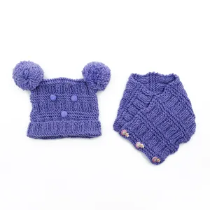 ست کلاه و شال گردن بافتنی بچگانه مدل Pi-84