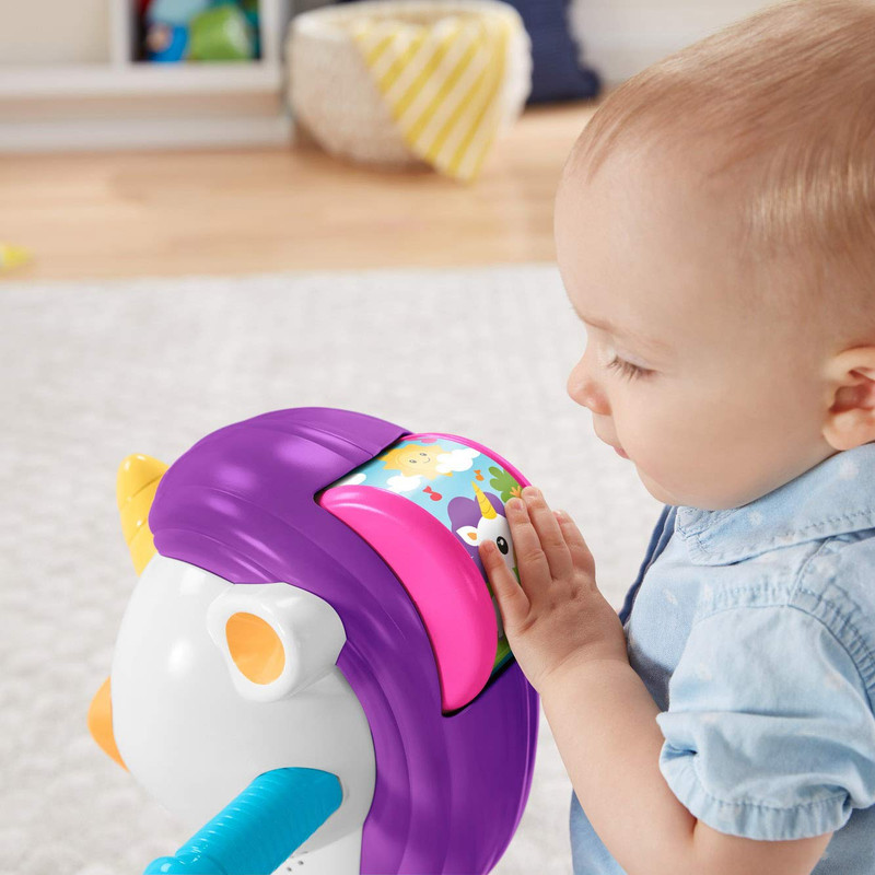 چهار چرخه کودک فیشر پرایس مدل Rollin Tunes Unicorn Ride On کد GDR81