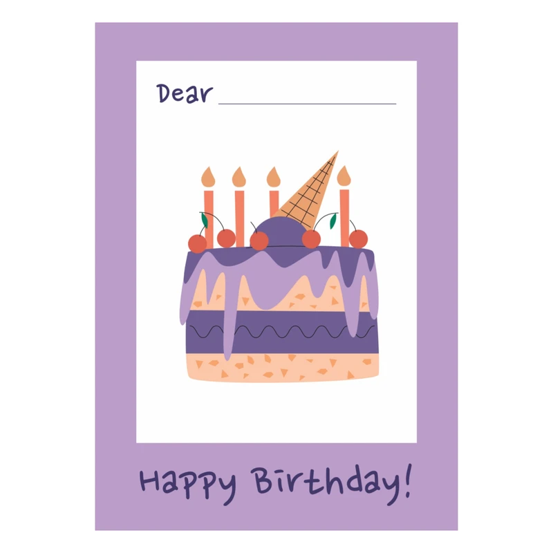 کارت پستال مدل کیک تولد کد 12