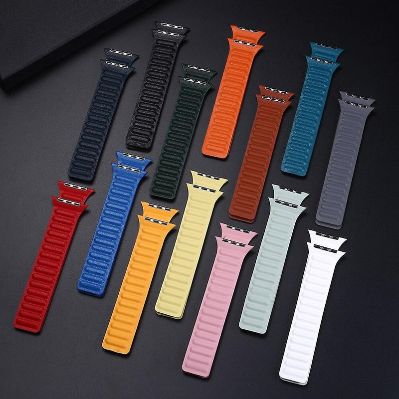 بند پنتر مدل Magnetic Leather 2C Link مناسب برای اپل واچ سری 1/2/3/4/5/6/7/8/9/SE سایز 38/40/41 میلی متری