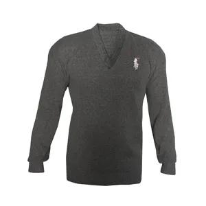 پلیور مردانه مدل یقه هفت کد DUD7 رنگ ذغالی