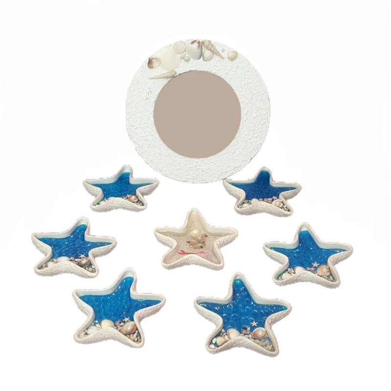 مجموعه ظروف هفت سین هشت پارچه مدل دریای رزینی طرح ستاره