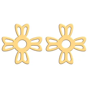 گوشواره طلا 18 عیار زنانه فرشته مدل اسلیمی WEL-000093